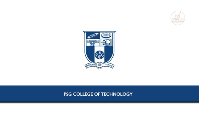 PSG College Of Technology Applications Are Invited From Eligible ...