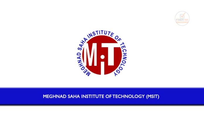 Meghnad Saha Institute Of Technology (msit) Applications Are Invited 