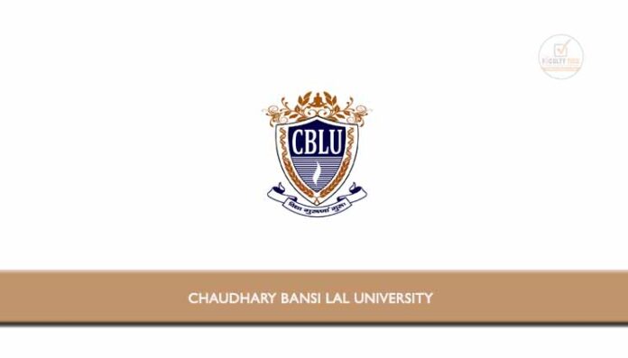 Chaudhary Bansi Lal University Applications Are Invited For Part Time ...