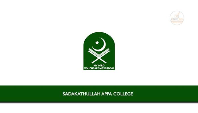 Sadakathullah Appa College invited Applications from eligible ...